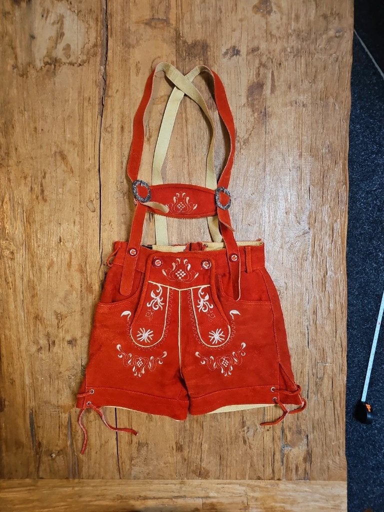 Lederhosen rood, Kleding | Heren, Overige maten, Gedragen, Rood, Bongossi trade