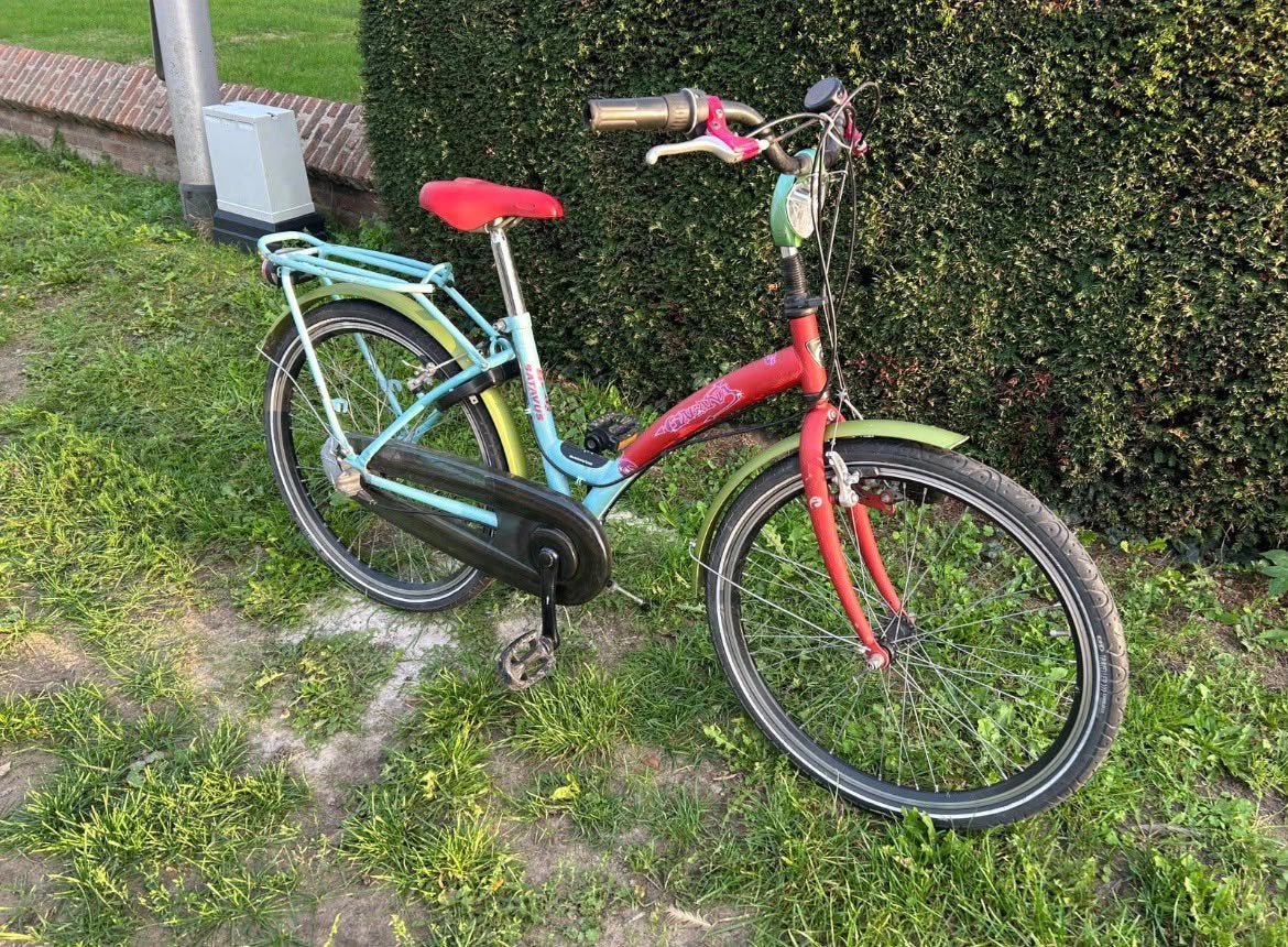 Fiets kinderfiets net onderhoud gehad perfect in orde, Vélos & Vélomoteurs, Enlèvement, Comme neuf, 24 pouces, Vitesses
