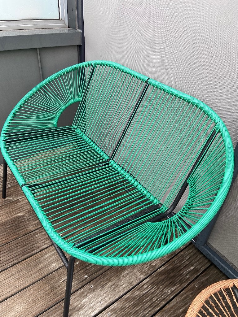 Tuinbank groen rasta, Tuin en Terras, Ophalen, Zo goed als nieuw, Kunststof