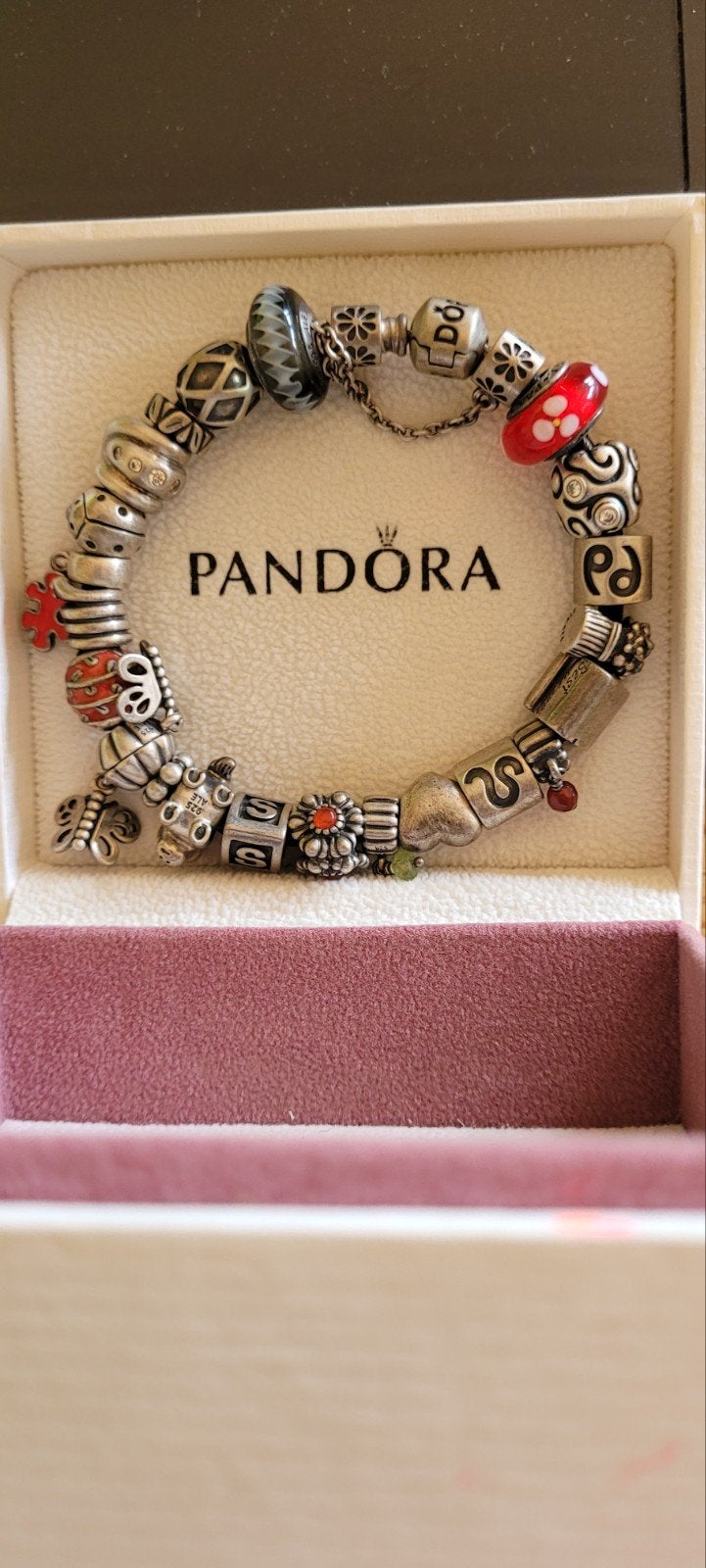 Pandora armband, Ophalen, Gebruikt, Zilver, Met bedels of kralen