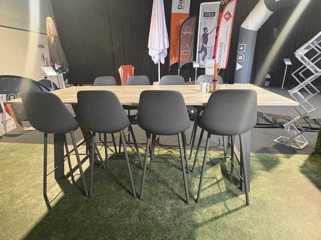 Hoge bartafel met 8 stoelen, Huis en Inrichting, Tafels | Statafels, Zo goed als nieuw, Ophalen