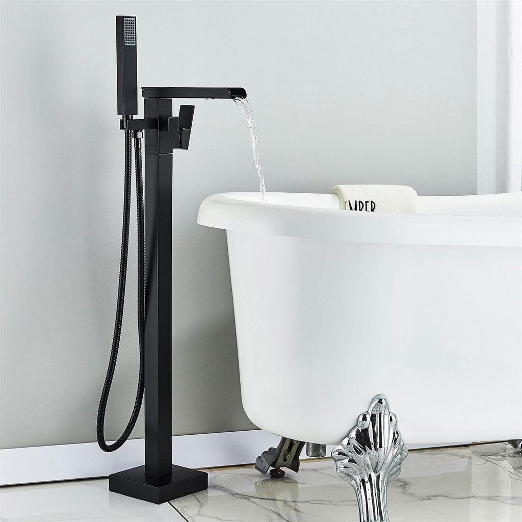 vrijstaande Douche set - zwart met douche kop en mixer, Doe-het-zelf en Bouw, Sanitair, Zo goed als nieuw, Douche, Ophalen of Verzenden