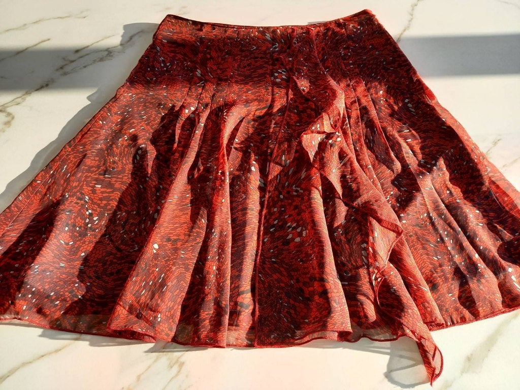 Rokje met volant, Kleding | Dames, Zo goed als nieuw, Knielengte, JBC., Rood
