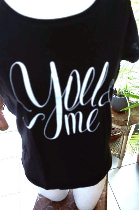 you & me message T-shirt, Maat 38/40 (M), Zwart, Nieuw, Ophalen of Verzenden
