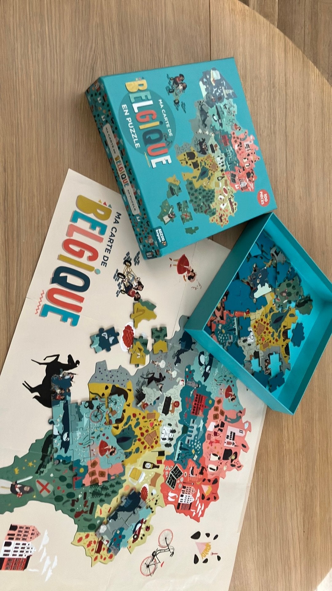 La carte de la Belgique en puzzle - 100 pieces, Hobby & Loisirs créatifs, Enlèvement ou Envoi, Comme neuf, Puzzle