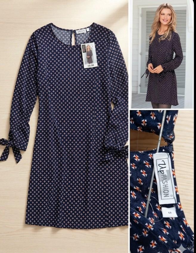 Robe fluide imprimée géométrique Up2Fashion – Taille S (Neuv, Kleding | Dames, Dames-kledingpakketten, Verzenden, Nieuw, Maat 36 (S)