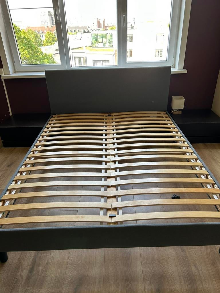 Bed 2 personen met lattoflexen, 160 cm op 200 cm, Huis en Inrichting, Ophalen, Gebruikt, Tweepersoons, 200 cm