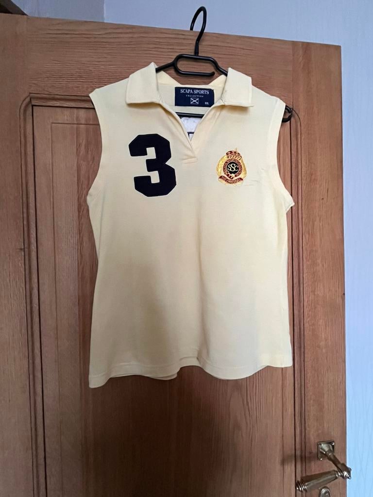 Polo vintage jaune pour femme Scapa Sports, en bon état, Enlèvement ou Envoi, Comme neuf