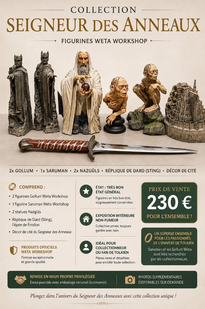 Collection Seigneur des Anneaux Weta, Enlèvement, Comme neuf, Statue ou Buste