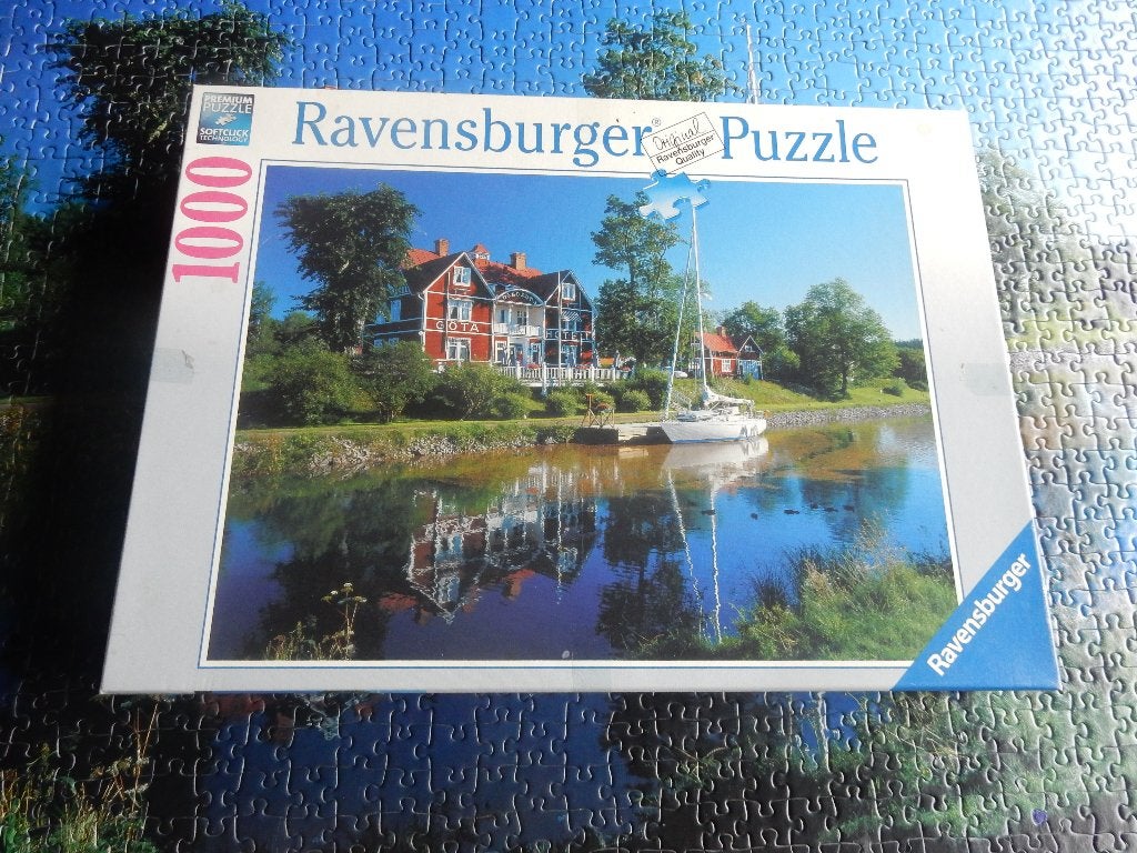 nr.625 - Puzzel: gitakanaal Zweden - 1000 stukjes, Ophalen of Verzenden, 500 t/m 1500 stukjes, Legpuzzel