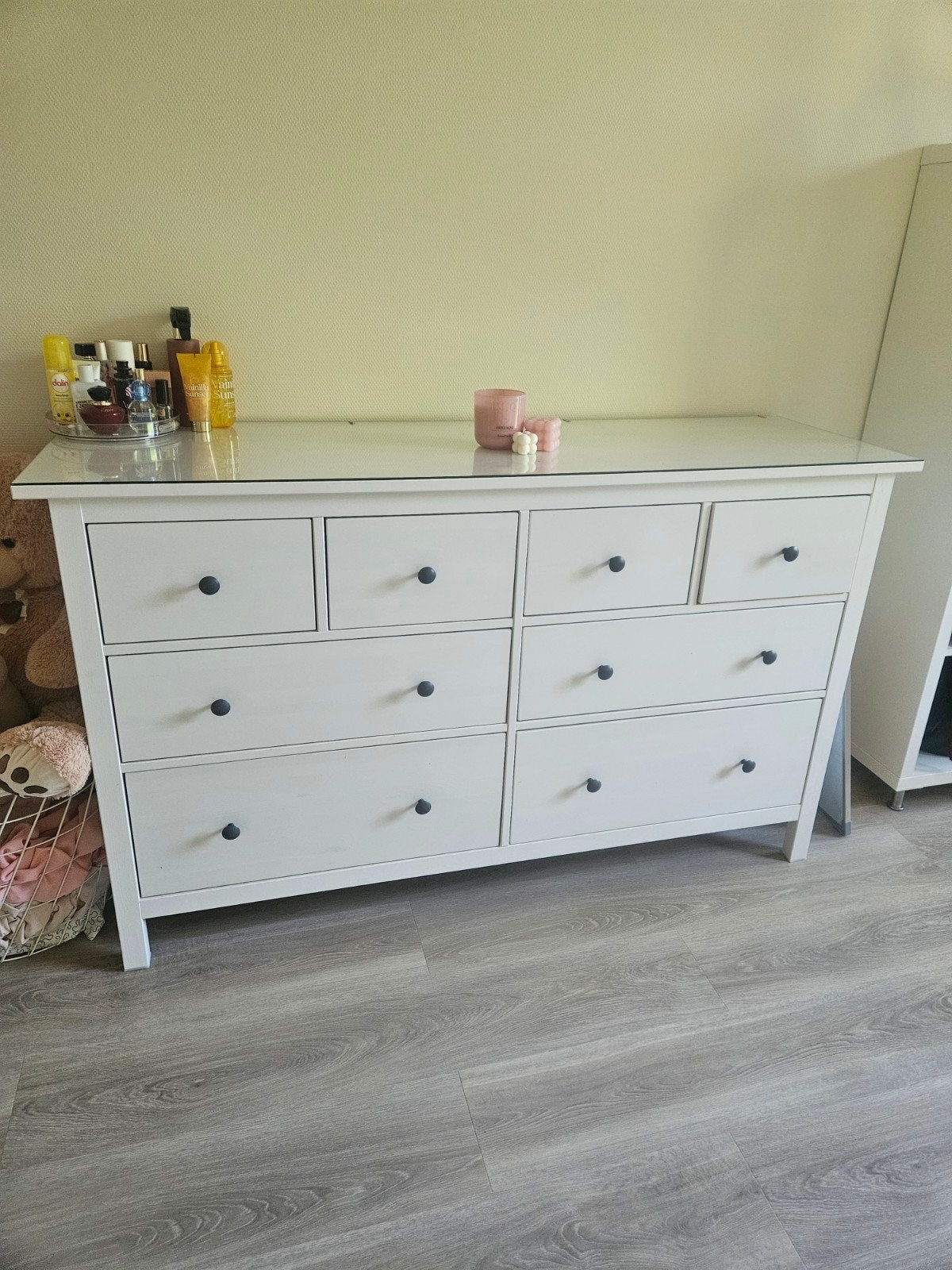 Commode Hemnes avec verre blanche, Ophalen, Glas