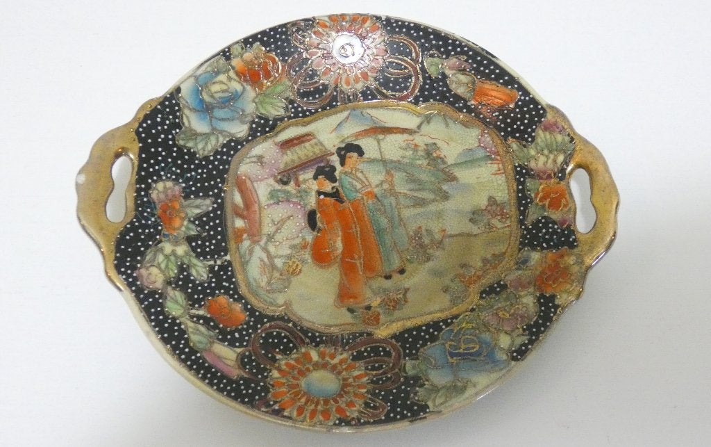 China -Satsuma- schaaltje met open handvat [2090-D], Antiquités & Art, Antiquités | Accessoires de maison, Enlèvement ou Envoi