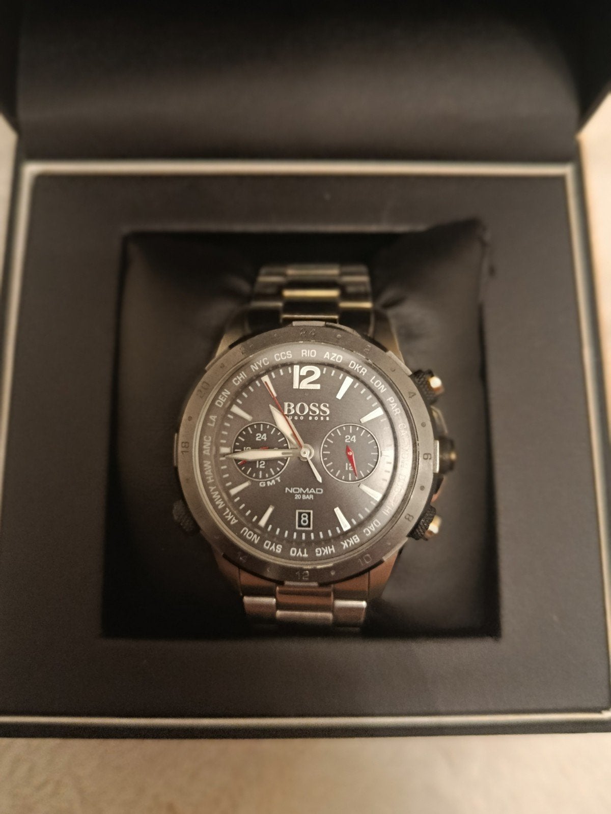 Hugo Boss Nomad GMT – Chronographe Homme, Enlèvement, Acier, Acier