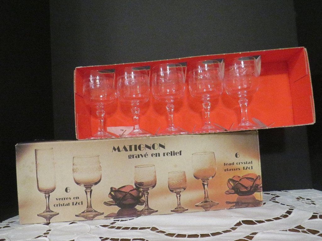 11 CRISTAL D'ARQUES Matignon wijnglazen, Ophalen of Verzenden