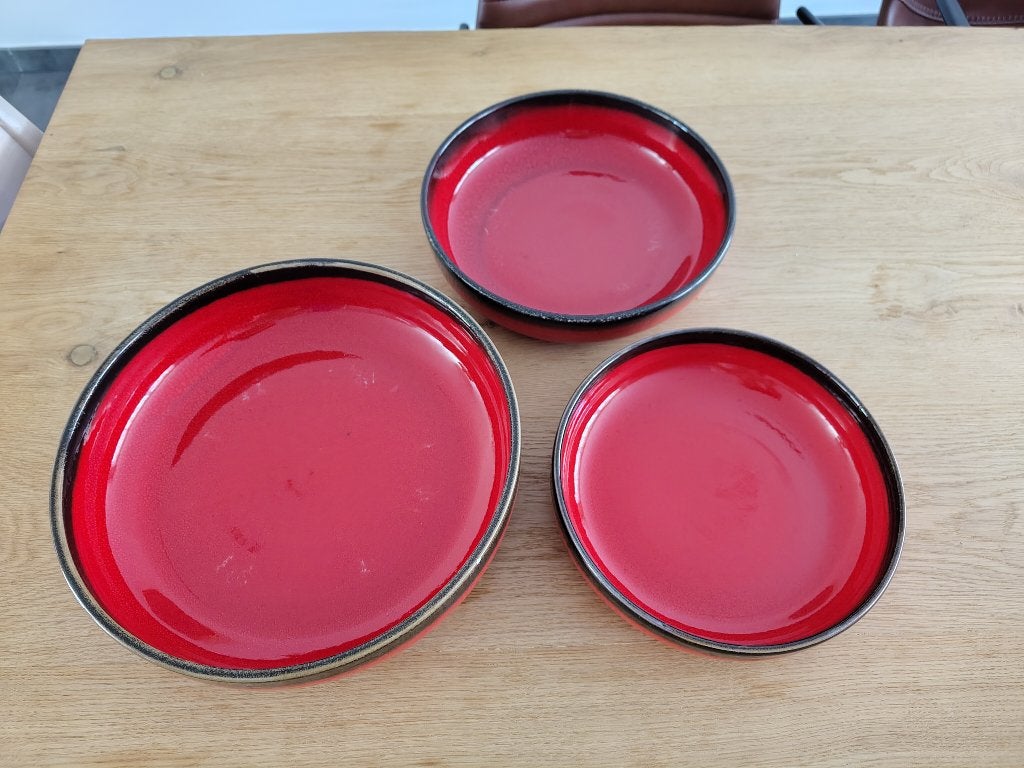 Keramische kommen 3-delige set, Antiquités & Art, Antiquités | Céramique & Poterie, Enlèvement ou Envoi