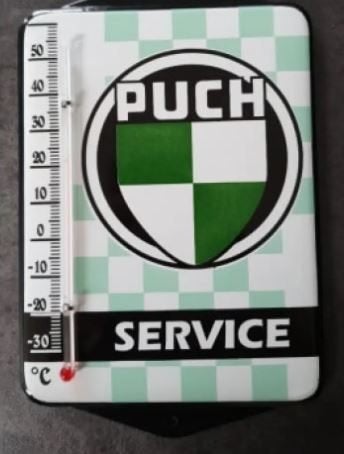 Puch Service emaillen thermometer Spa Texaco Esso Hunter, Ophalen of Verzenden, Nieuw, Gebruiksvoorwerp