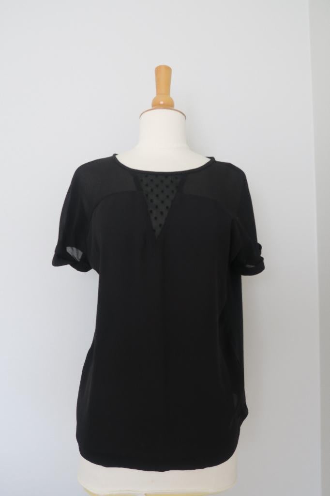 Zwarte bloesje/T-shirt Xandres- XS, Zwart, Ophalen of Verzenden, Zo goed als nieuw, Korte mouw