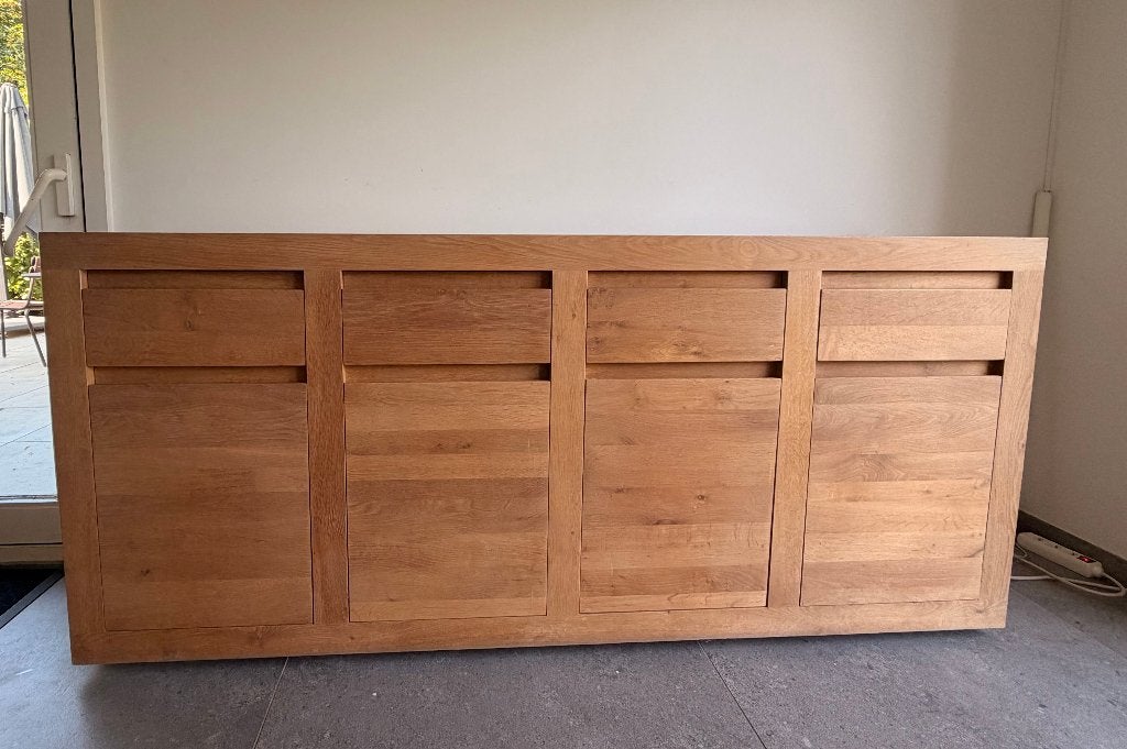 Ethnicraft Buffet 45 * 200 Chêne massif clair, Huis en Inrichting, Ophalen, Minder dan 50 cm, 75 cm of meer, Eikenhout