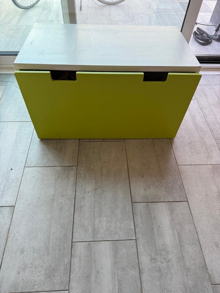 Kinderbureau wit/groen stevig Stuva bureau met opbergruimte, Maison & Meubles, Utilisé, IKEA, Bureau enfant, Vert