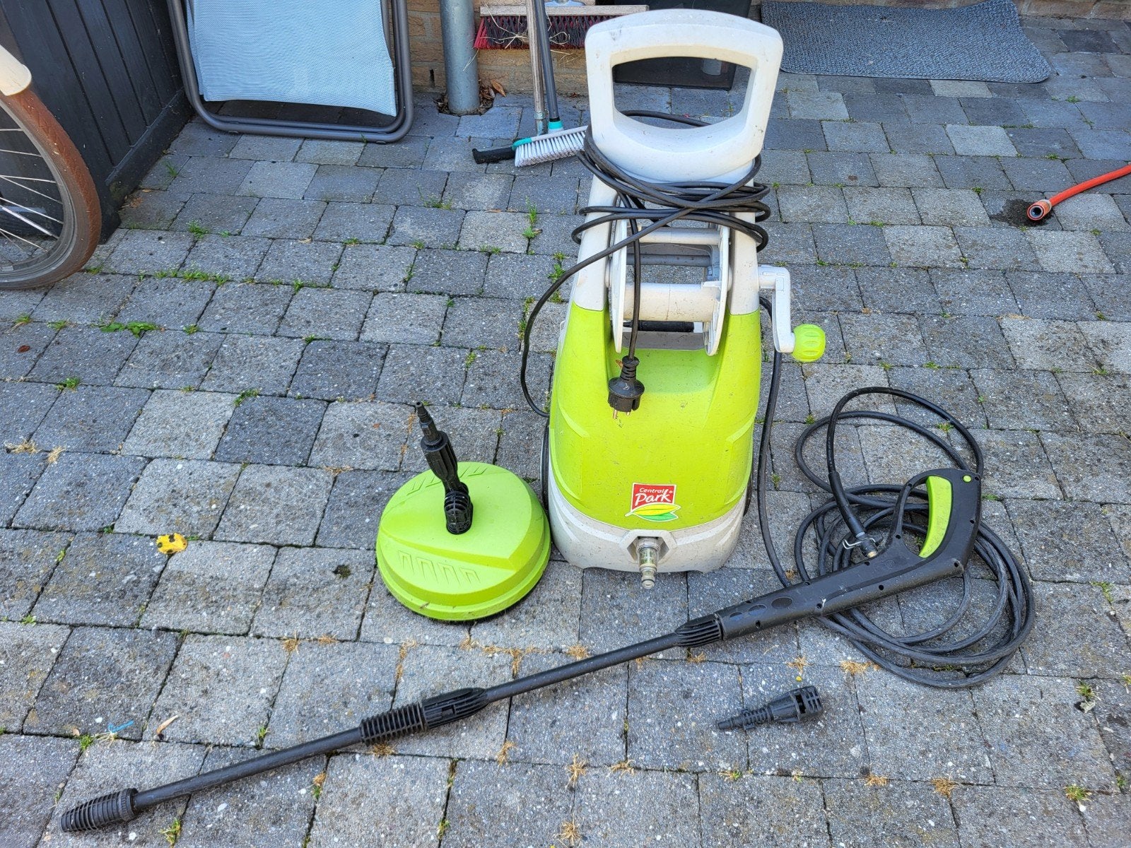 Hogedrukreiniger met terras borstel, Tuin en Terras, Ophalen