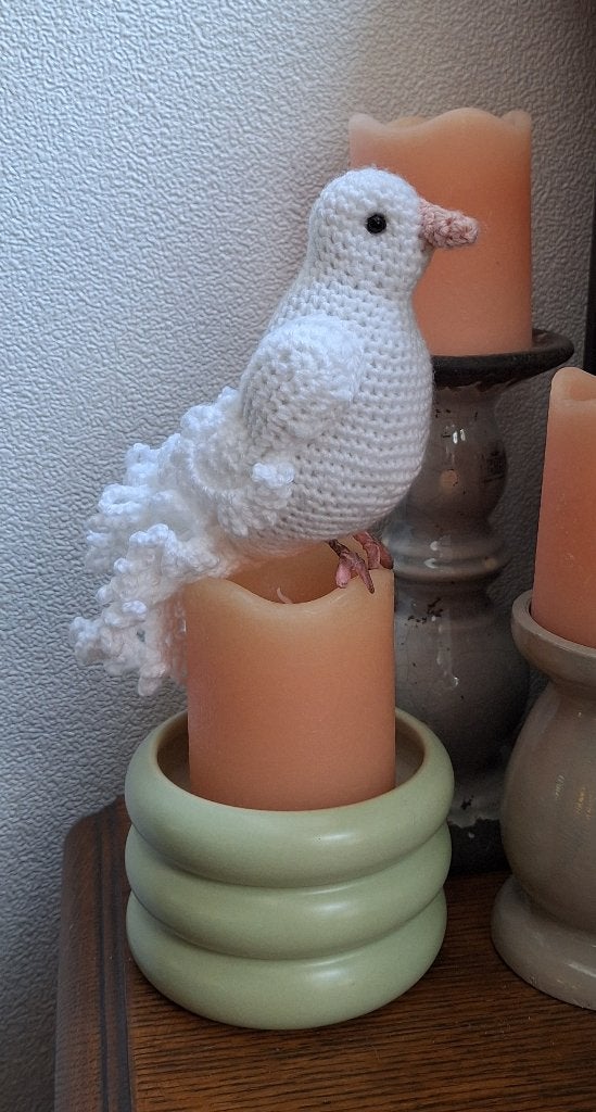Decoratie Pauwduif vredesduif Witte duif huwelijksduif, Brocante, Overige materialen, Verzenden, Nieuw