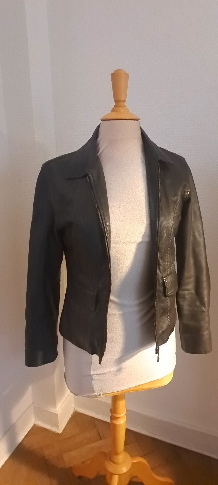 Veste/ blouson cuir noir taille S, Kleding | Dames, Ophalen, Zwart