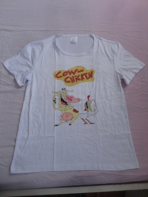 t shirt Cow and Chicken, Vêtements | Femmes, T-shirts, Neuf, Manches courtes, Taille 38/40 (M), Blanc