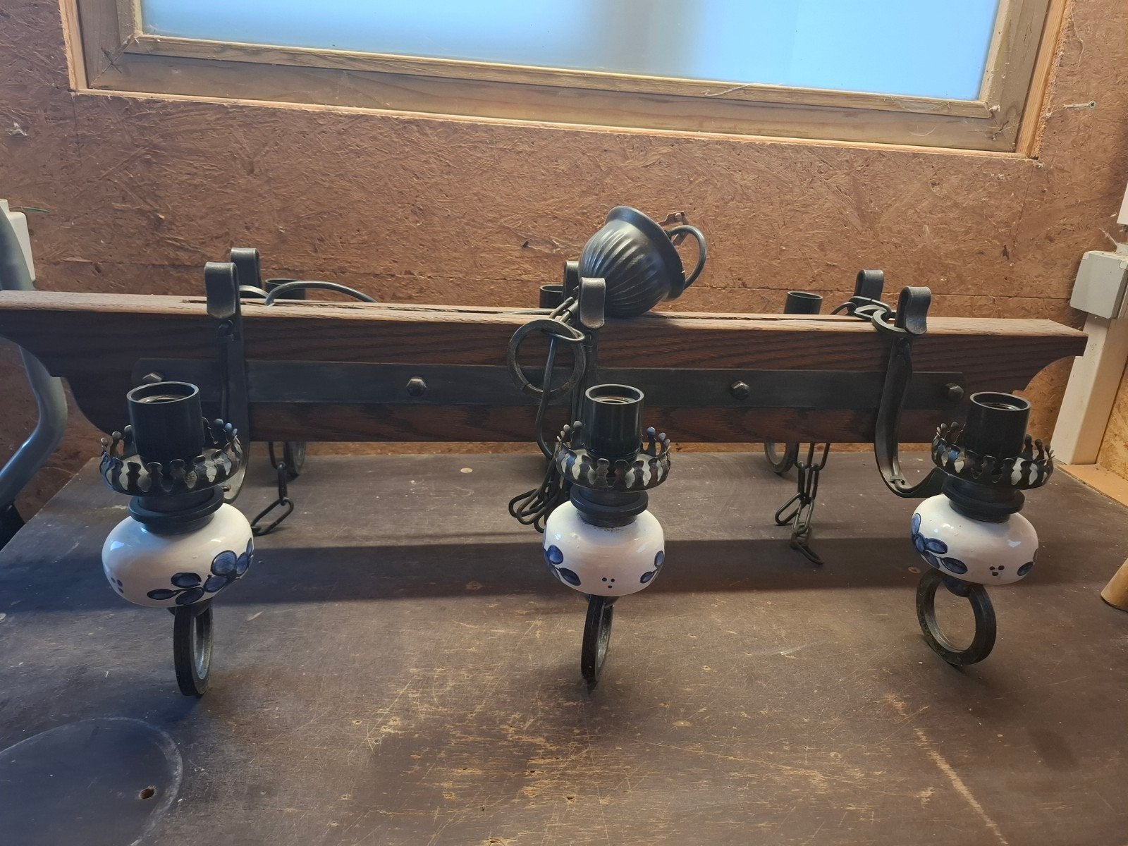 rustieke en vintage kroonlusters, Ophalen, Gebruikt, Glas, Landelijke stijl