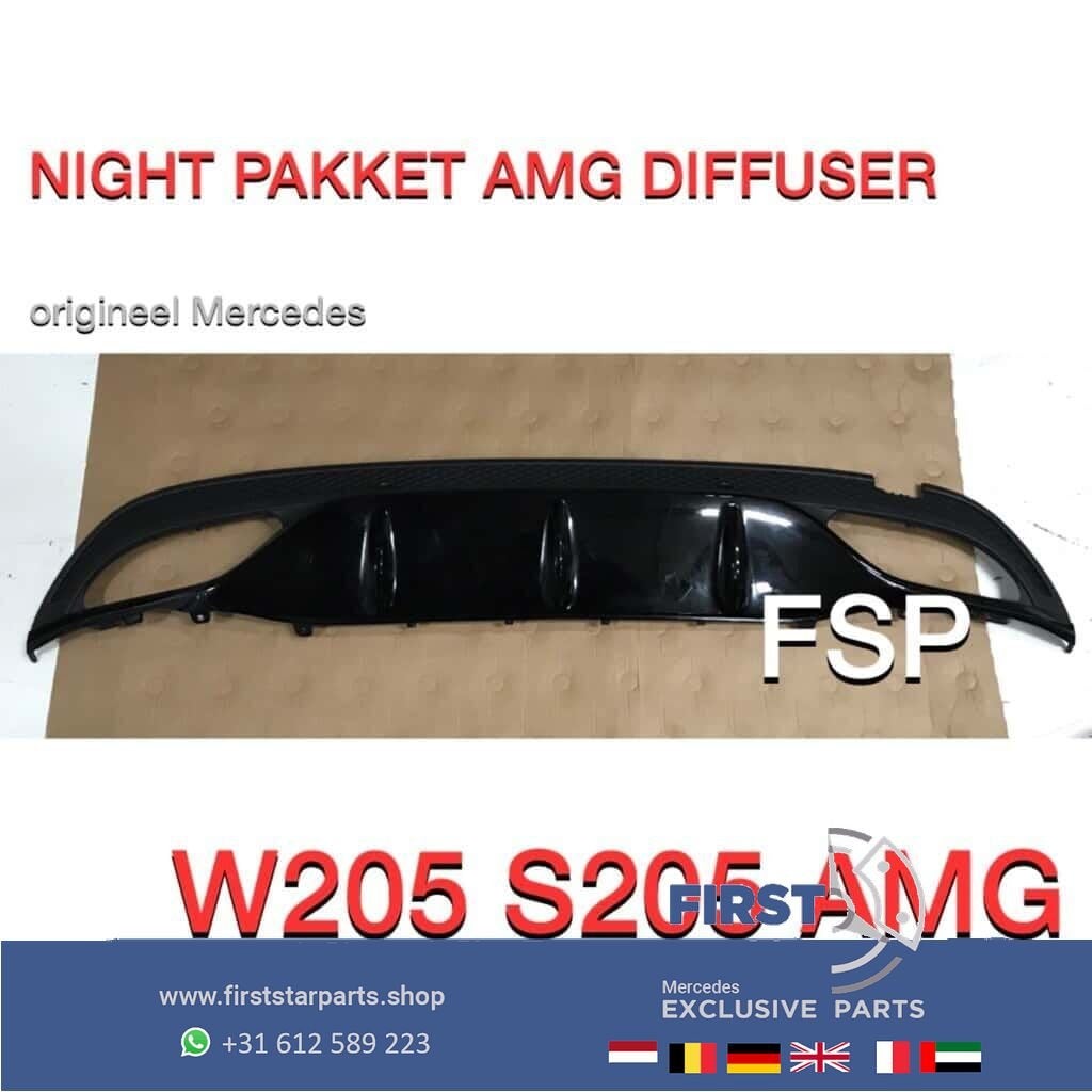 W205 S205 AMG Achterbumper Diffuser origineel Mercedes C Kla, Utilisé, -, -, Enlèvement ou Envoi