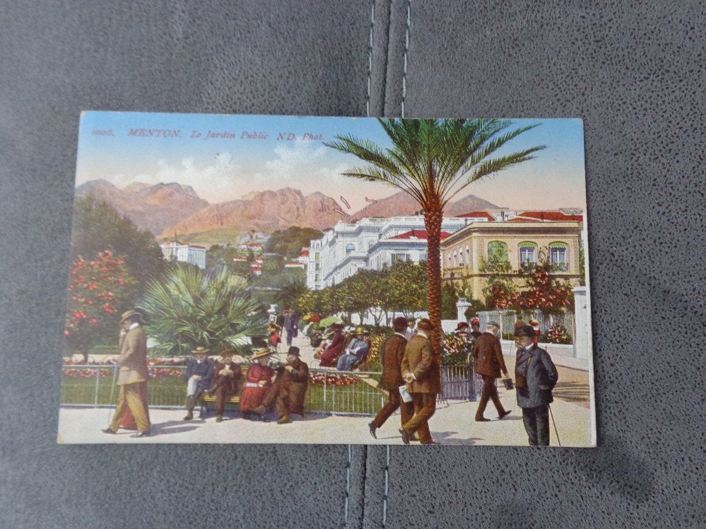 Ancienne carte postale couleur de Menton, Enlèvement