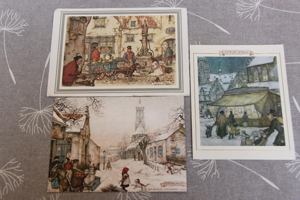 3 postkaarten Anton Pieck, Ophalen of Verzenden, Gebruikt, Overige onderwerpen, Prent
