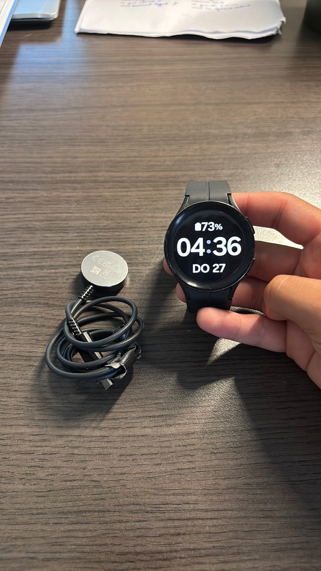 Samsung Galaxy Watch5 Pro 45mm – Zwart, Handtassen en Accessoires, Zwart, Ophalen of Verzenden, Zo goed als nieuw, GPS