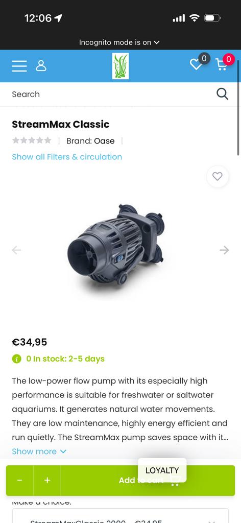 Streammax classic 2000, Enlèvement ou Envoi, Oase, Pompe, Comme neuf