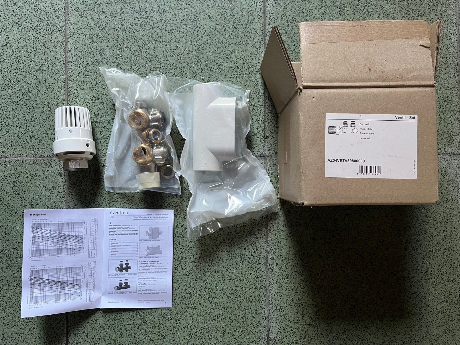 Purmo Monobloc Hoekventiel Verticaal Wit (AZ04VETV59800000), Ophalen, Nieuw, Radiator