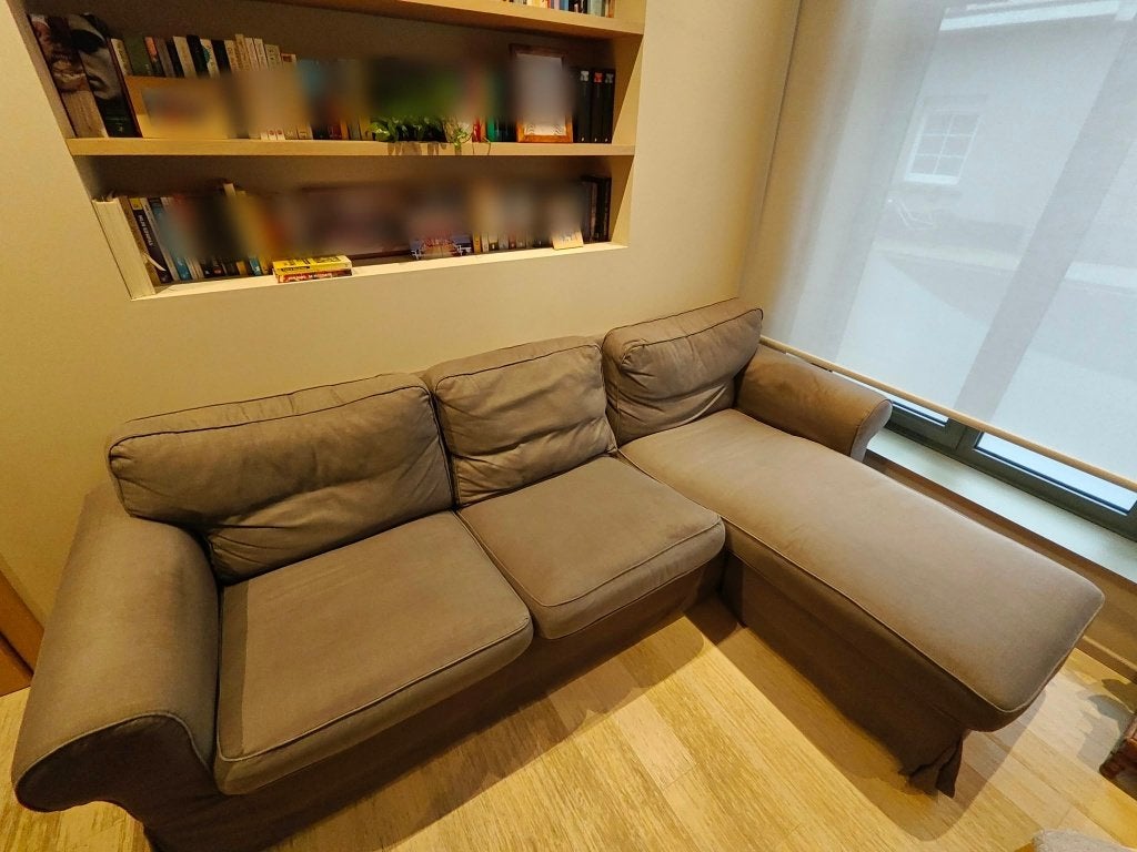 Zetel Ikea Ektorp: 3-zitsbanks en fauteuil, Huis en Inrichting, Ophalen, 250 tot 300 cm, Gebruikt, Driepersoons