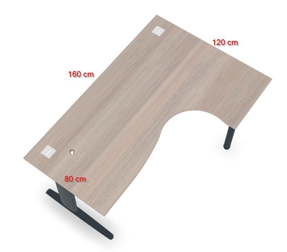 Bureau d'angle décor merisier haute qualité, Autres marques, Comme neuf, Bois, Réglable en hauteur