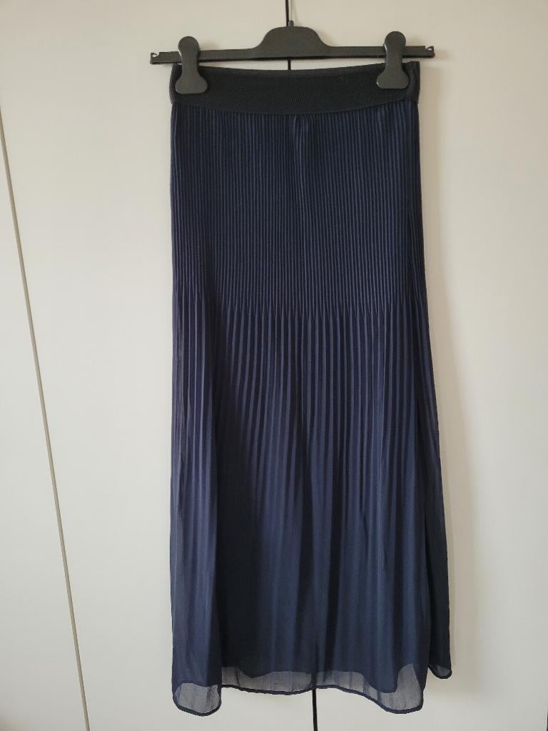 Plissé rok - donkerblauw, Blauw, Zo goed als nieuw, Onder de knie, Ophalen