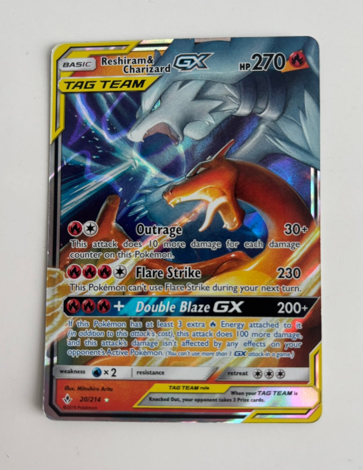 Reshiram & Charizard GX 20/214, Enlèvement, Comme neuf, Cartes en vrac
