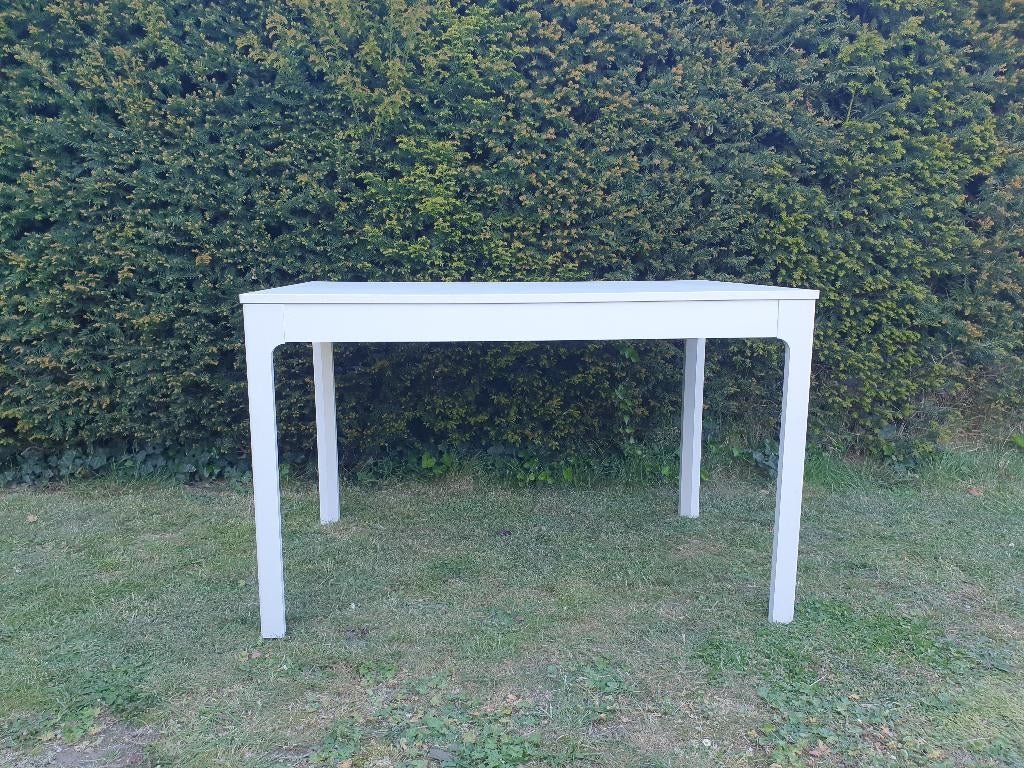 Handige tafel 'Ekedalen' wit (compact en uittrekbaar), Maison & Meubles, 150 à 200 cm, Cinq personnes ou plus, Comme neuf, Enlèvement