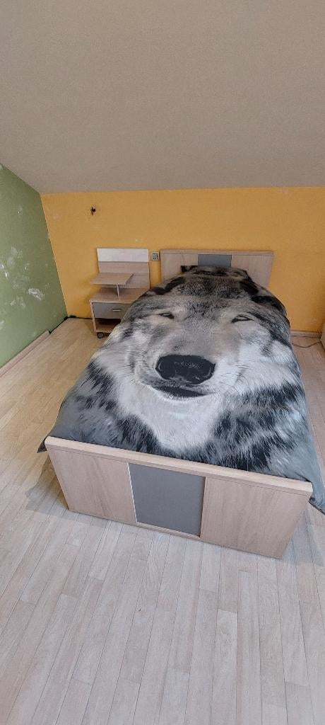 1 persoonsbed, Huis en Inrichting, Slaapkamer | Bedden, Ophalen, Gebruikt, 90 cm, Eenpersoons