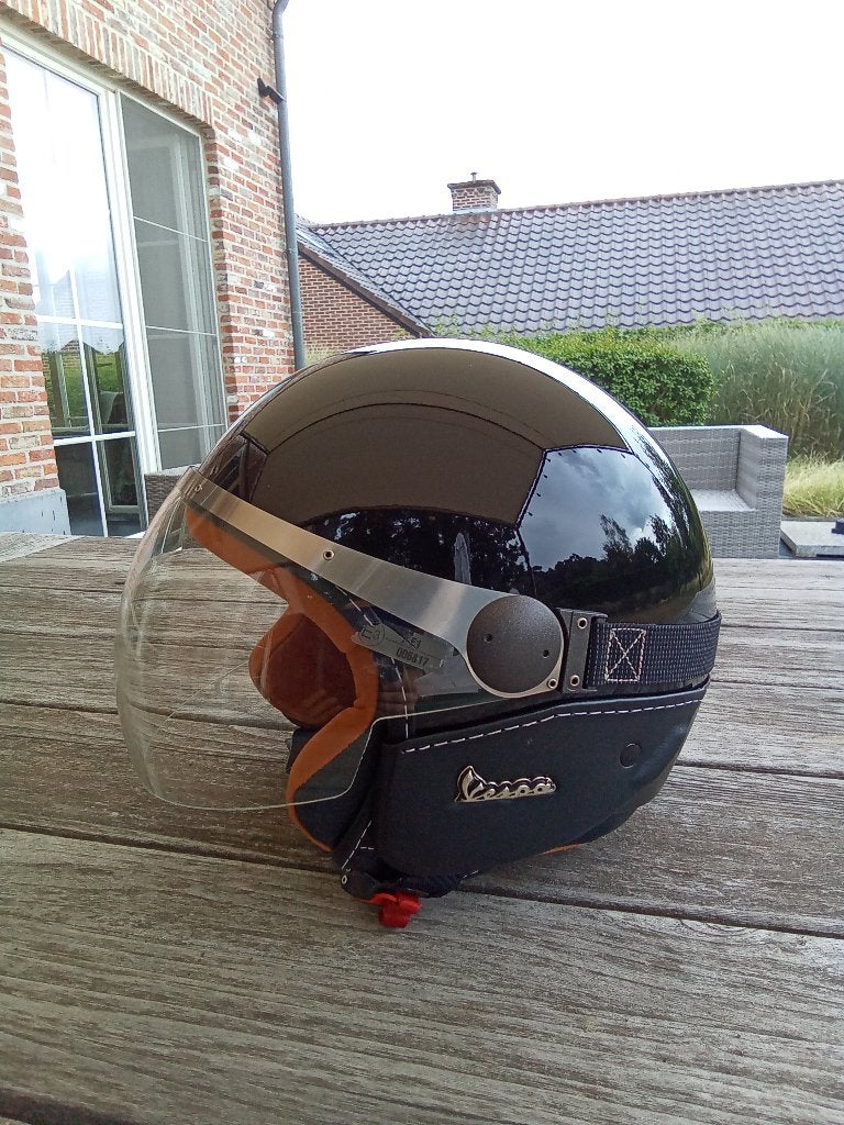 Vespa helm Granturismo - orgineel met leder afwerking, Motoren, Kleding | Motorhelmen, Ophalen, S