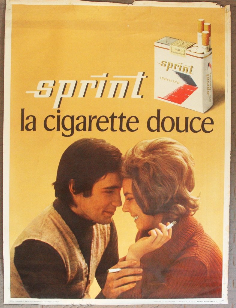 Grote Reclame Poster Sprint Sigaretten / 1971, Collections, Articles de fumeurs, Briquets & Boîtes d'allumettes, Enlèvement, Utilisé