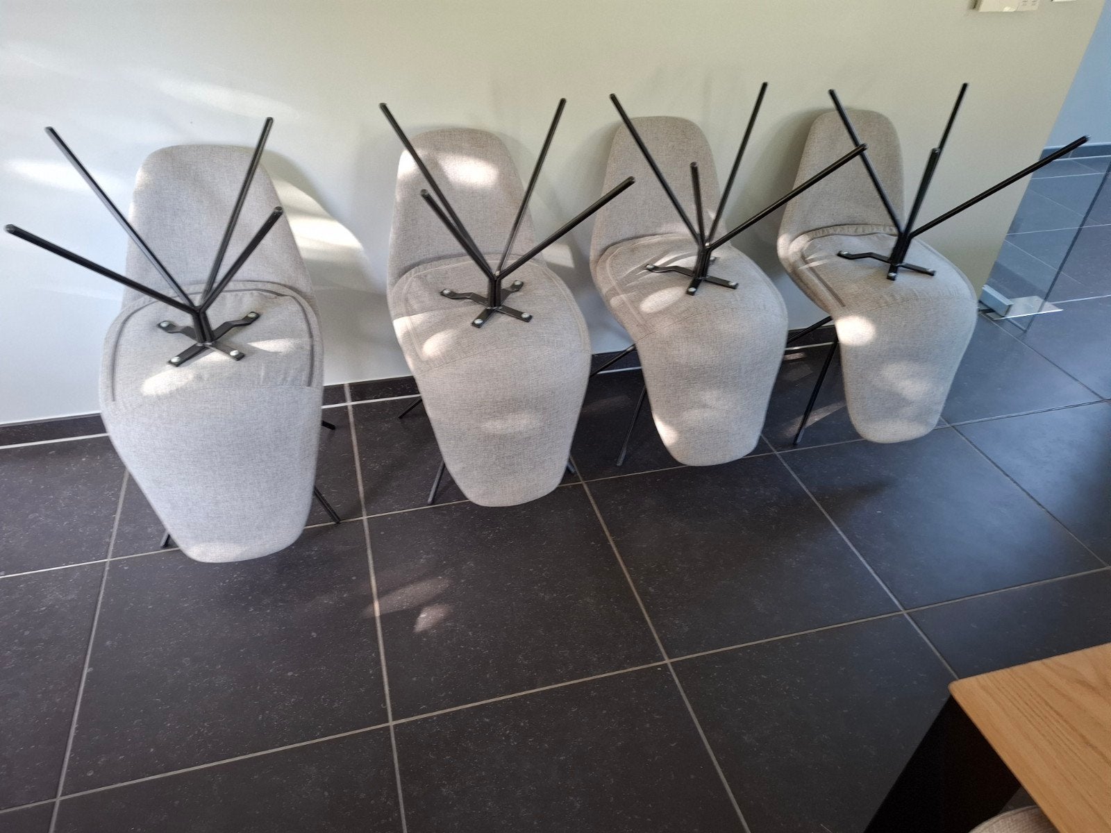 Prachtige set van 8 moderne eetkamerstoelen / kuipstoelen (L, Maison & Meubles, Gris, Enlèvement, Modern, Tissus