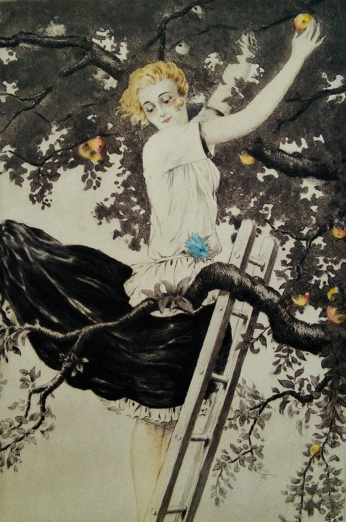 Georges Grellet (1869-1959) chromolithografie Art Deco 1925, Antiek en Kunst, Kunst | Litho's en Zeefdrukken, Ophalen of Verzenden