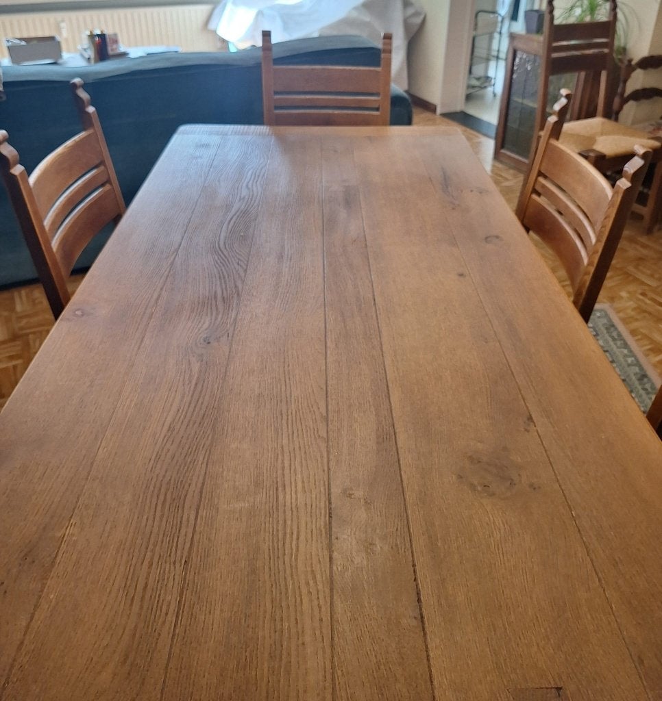 Salle à manger en chêne massif, Enlèvement, Utilisé, 8 chaises ou plus