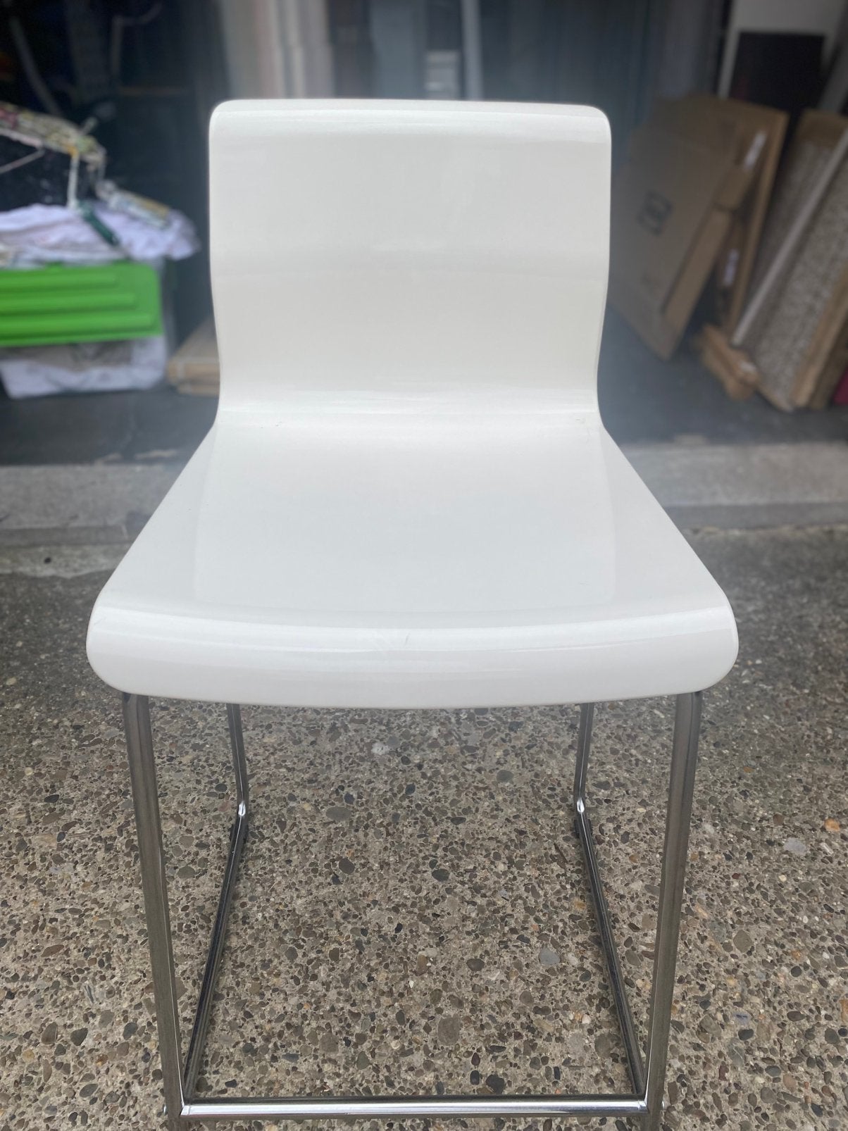 Chaise haute blanc brillant Ikea Glenn) (2 chaises), Enlèvement, Comme neuf