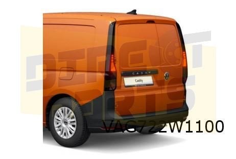 Volkswagen Caddy (1/21-) (2K) achterbumper (9B9 satijnzwart), Neuf, Arrière, Volkswagen, -