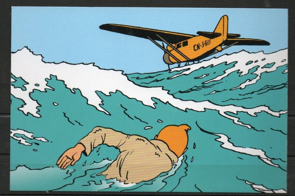 Carte postale : Hergé : Tintin/Kuifje - Avion (8), Collections, Enlèvement