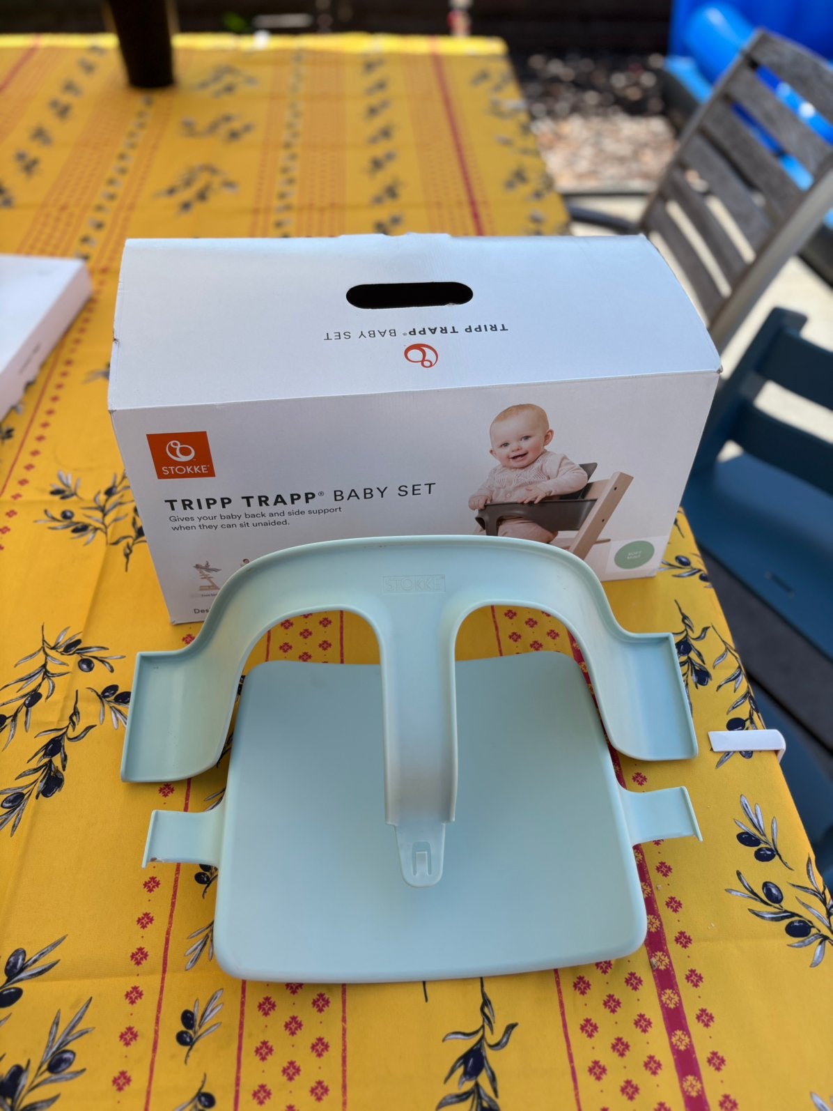 Tripp Trapp baby set soft mint, Kinderen en Baby's, Kinderstoelen, Ophalen, Zo goed als nieuw, Meegroeistoel