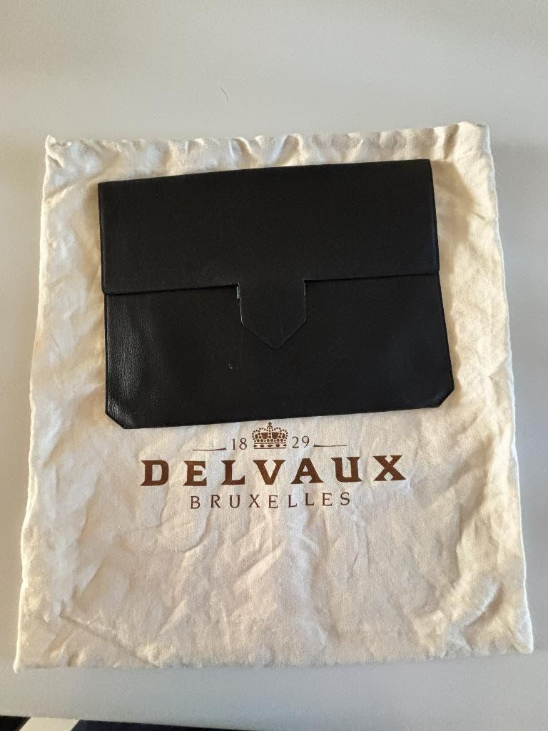 Stijlvolle Delvaux documententas, Ophalen of Verzenden, Gebruikt, Zwart, Overige typen